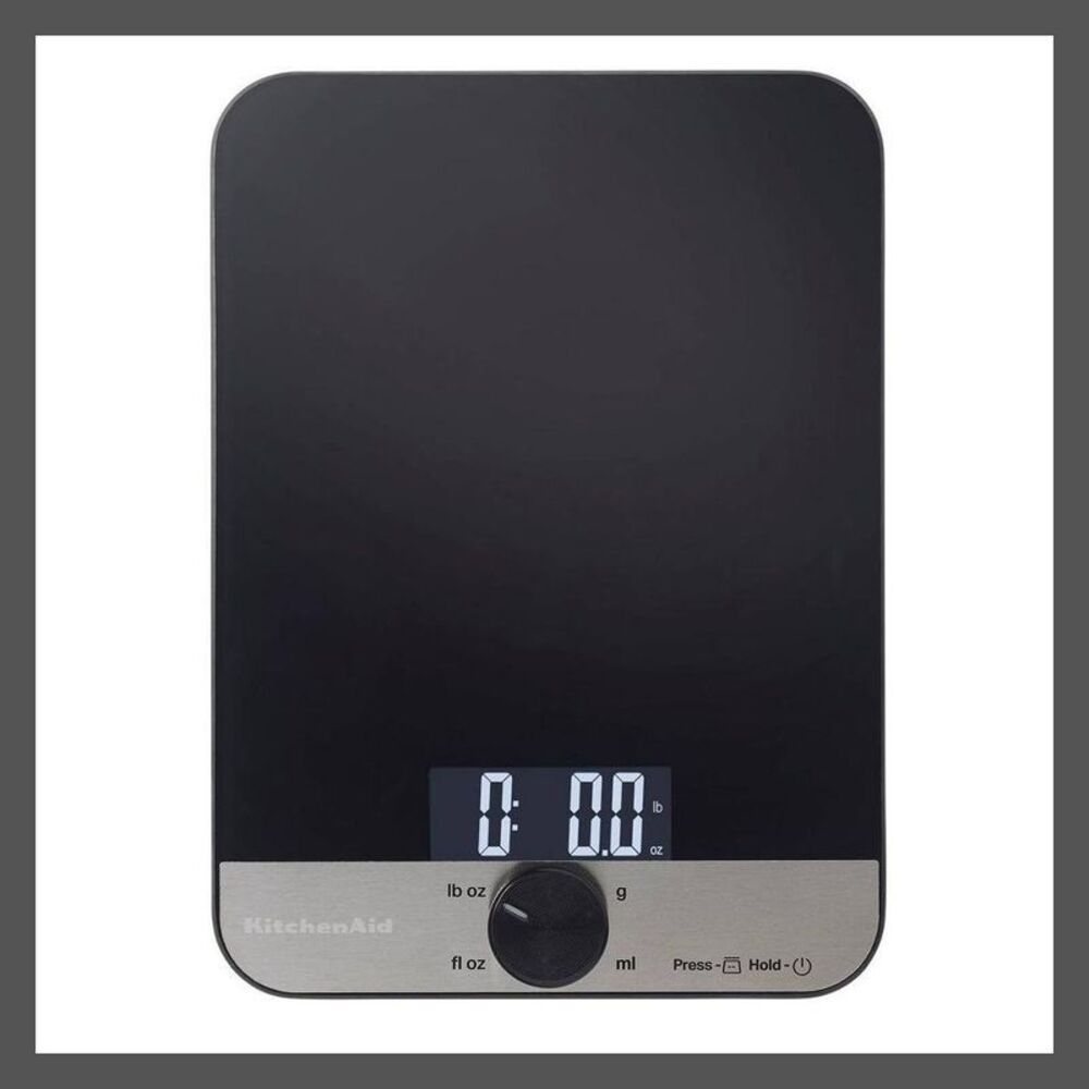 KitchenAid -  11lb Glass Surface Kitchen Scale Black